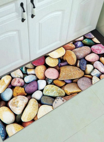 1-Piece Soft Cobblestone Printed Anti-skidding Rectangle Floor Rug Multicolour 50x160cm
