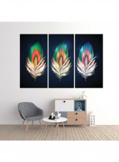 3-Piece Abstract Theme Canvas Frame Painting Set Multicolour 120 x 60centimeter