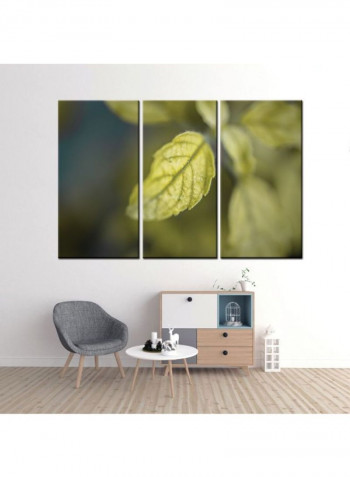3-Piece Flower Theme Canvas Frame Painting Set Green 120 x 60centimeter