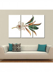3-Piece Flower Theme Canvas Frame Painting Set White/Green/Brown 120 x 60centimeter