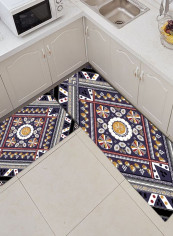 Modern Geometric Pattern Anti-Slip Floor Rug Purple 50x160cm