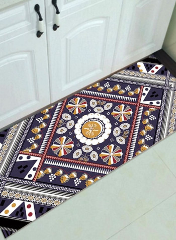 Modern Geometric Pattern Anti-Slip Floor Rug Purple 50x160cm