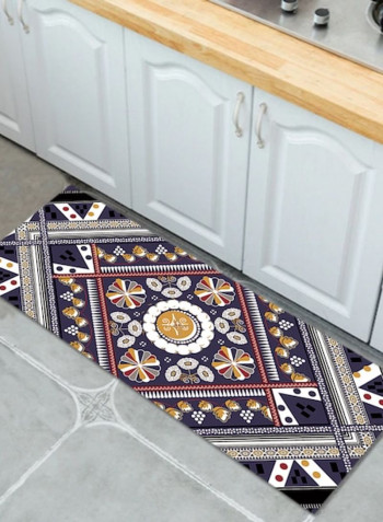 Modern Geometric Pattern Anti-Slip Floor Rug Purple 50x160cm