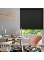 Single Mist Solar Roller Non-Blackout Blind Shades Black 120x240cm
