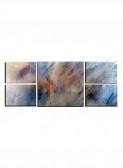 5-Piece Abstract Theme Canvas Painting With Frame Multicolour 109X58centimeter
