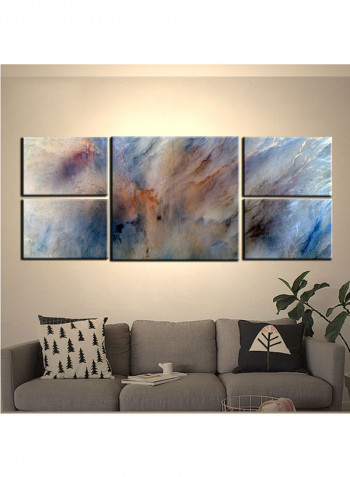 5-Piece Abstract Theme Canvas Painting With Frame Multicolour 109X58centimeter