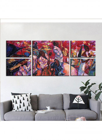 5-Piece Abstract Theme Canvas Painting With Frame Multicolour 109X58centimeter