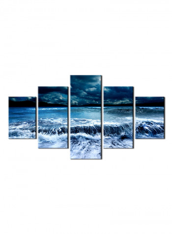 5-Piece Sea Theme Canvas Painting With Frame Multicolour 100X55centimeter