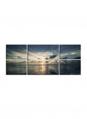 5-Piece Sea Theme Canvas Painting With Frame Multicolour 109X58centimeter