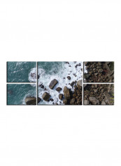 5-Piece Sea Theme Canvas Painting With Frame Multicolour 109X58centimeter