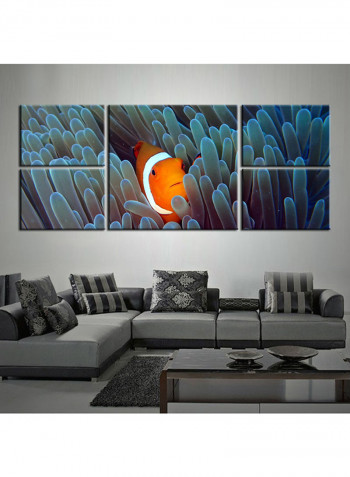 5-Piece Sea Theme Canvas Painting With Frame Multicolour 109X58centimeter