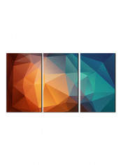 3-Piece Abstract Theme Canvas Painting With Frame Multicolour 120X60centimeter
