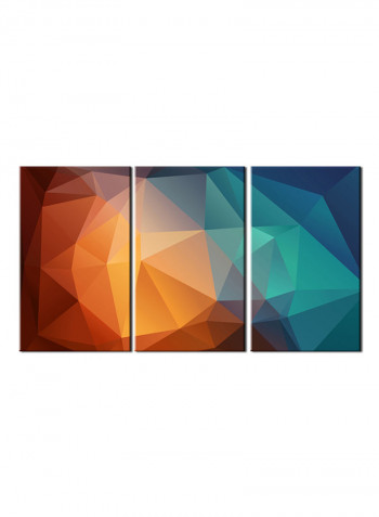 3-Piece Abstract Theme Canvas Painting With Frame Multicolour 120X60centimeter