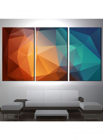 3-Piece Abstract Theme Canvas Painting With Frame Multicolour 120X60centimeter