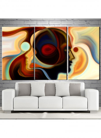 3-Piece Abstract Theme Canvas Painting With Frame Multicolour 120X60centimeter