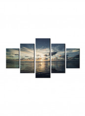 5-Piece Sea Theme Canvas Painting With Frame Multicolour 100X55centimeter