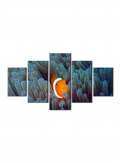 5-Piece Sea Theme Canvas Painting With Frame Multicolour 100X55centimeter
