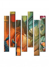 7-Piece Character Theme Canvas Painting With Frame Multicolour 75X70centimeter