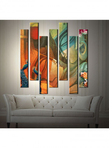 7-Piece Character Theme Canvas Painting With Frame Multicolour 75X70centimeter