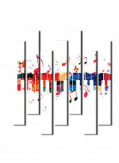 7-Piece Music Theme Canvas Painting With Frame Multicolour 75X70centimeter
