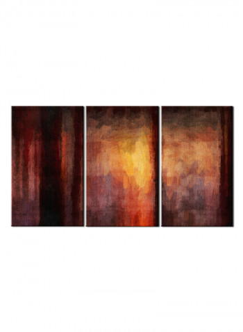 3-Piece Abstract Theme Canvas Painting With Frame Multicolour 120X60centimeter