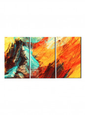 3-Piece Abstract Theme Canvas Painting With Frame Multicolour 120X60centimeter