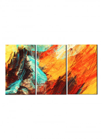 3-Piece Abstract Theme Canvas Painting With Frame Multicolour 120X60centimeter