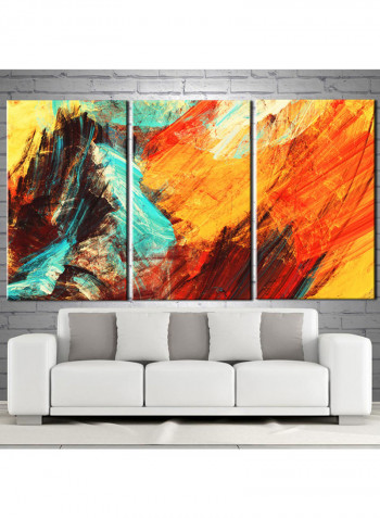 3-Piece Abstract Theme Canvas Painting With Frame Multicolour 120X60centimeter