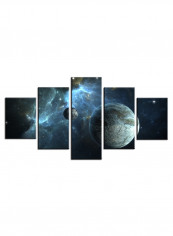 5-Piece Astronomy Theme Canvas Painting With Frame Multicolour 100X55centimeter