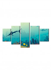 5-Piece Character Theme Canvas Painting With Frame Multicolour 100X55centimeter