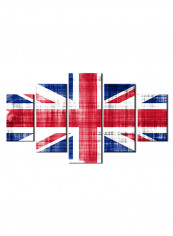 5-Piece Flag Theme Canvas Painting With Frame Multicolour 100X55centimeter