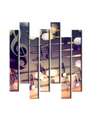 7-Piece Music Theme Canvas Painting With Frame Multicolour 75X70centimeter