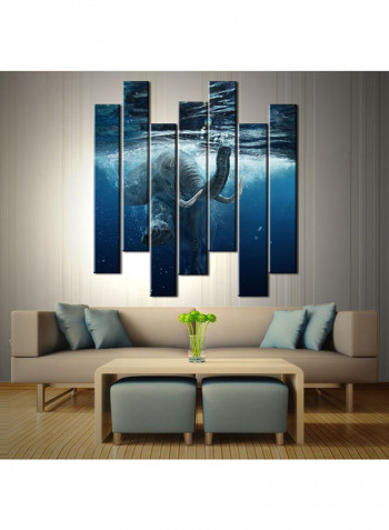7-Piece Sea Theme Canvas Painting With Frame Blue 75X70centimeter