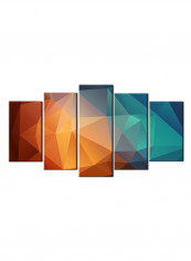 5-Piece Abstract Theme Canvas Painting With Frame Multicolour 100X55centimeter