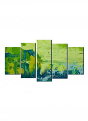 5-Piece Abstract Theme Canvas Painting With Frame Multicolour 100X55centimeter