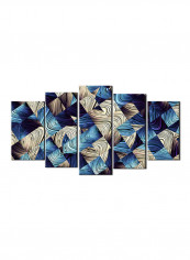 5-Piece Abstract Theme Canvas Painting With Frame Multicolour 100X55centimeter