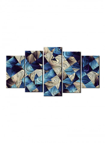 5-Piece Abstract Theme Canvas Painting With Frame Multicolour 100X55centimeter