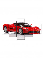 5-Piece Automobile Theme Canvas Painting With Frame Multicolour 100X55centimeter