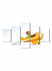 5-Piece Character Theme Canvas Painting With Frame Multicolour 100X55centimeter
