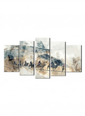 5-Piece Desert Theme Canvas Painting With Frame Multicolour 100X55centimeter
