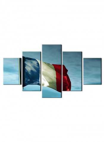 5-Piece Flag Theme Canvas Painting With Frame Multicolour 100X55centimeter