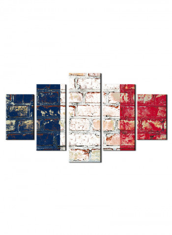 5-Piece Flag Theme Canvas Painting With Frame Multicolour 100X55centimeter
