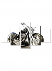 5-Piece Automobile Theme Canvas Painting With Frame Multicolour 100X55centimeter