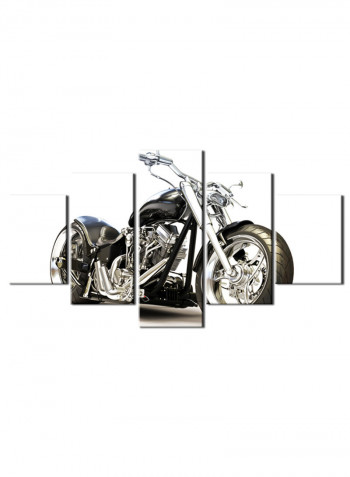 5-Piece Automobile Theme Canvas Painting With Frame Multicolour 100X55centimeter
