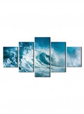 5-Piece Sea Theme Canvas Painting With Frame Multicolour 100X55centimeter