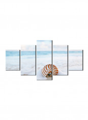 5-Piece Sea Theme Canvas Painting With Frame Multicolour 100X55centimeter