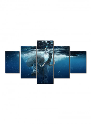 5-Piece Sea Theme Canvas Painting With Frame Multicolour 100X55centimeter