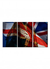 3-Piece Flag Theme Canvas Painting With Frame Multicolour 120X60centimeter