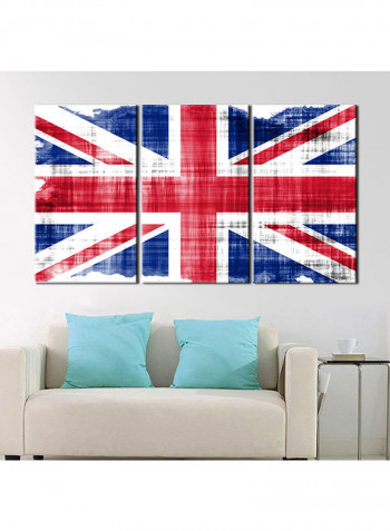 3-Piece Flag Theme Canvas Painting With Frame Multicolour 120X60centimeter