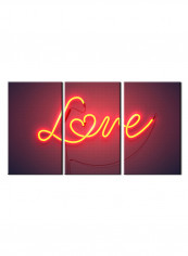 3-Piece Love Theme Canvas Painting With Frame Multicolour 120X60centimeter